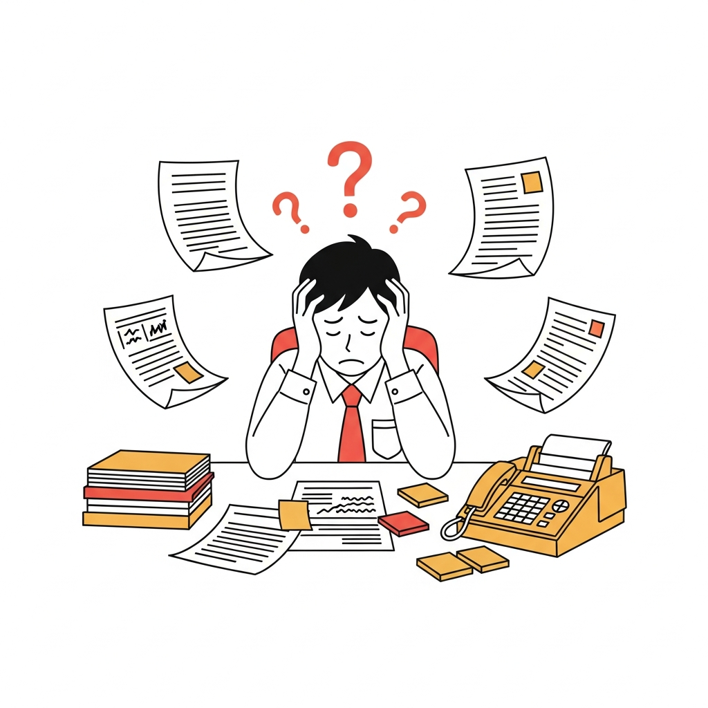 困っている様子