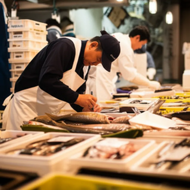 閉店後にレジの数字を手書きで転記するスタッフ