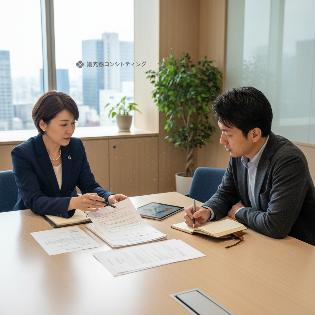 顧問先情報を引き継ぐスタッフ