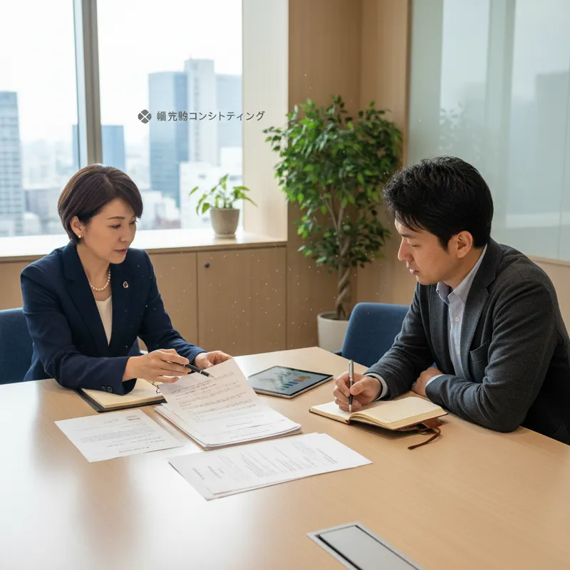 顧問先情報を引き継ぐスタッフ