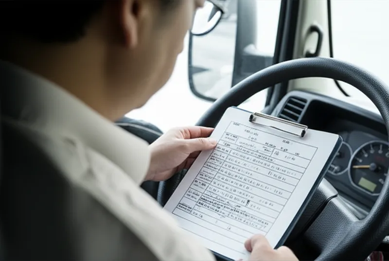 日本の街を走る配送トラック