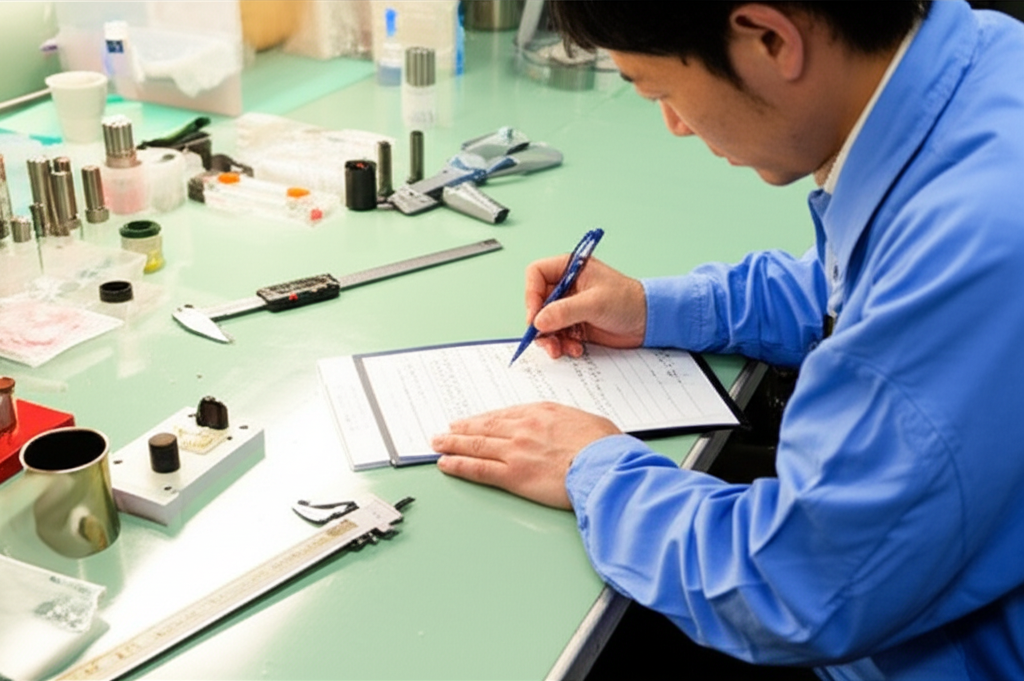 工場で品質検査を行うスタッフ