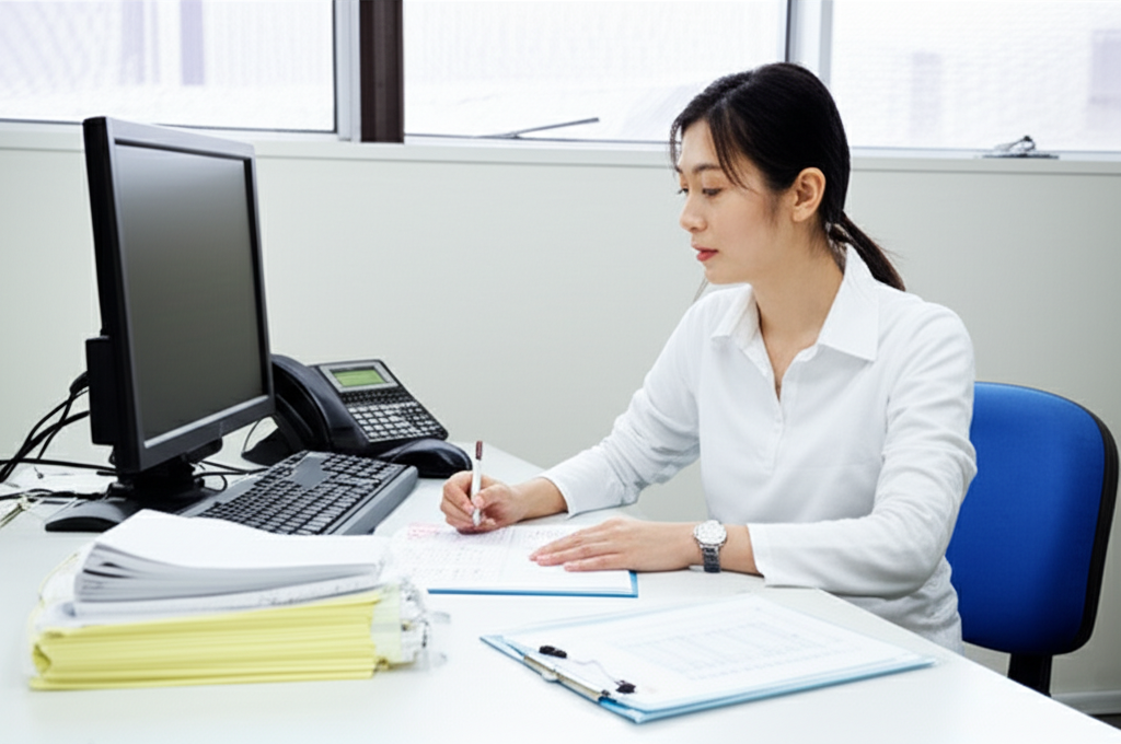 高齢者に薬を渡す介護スタッフ