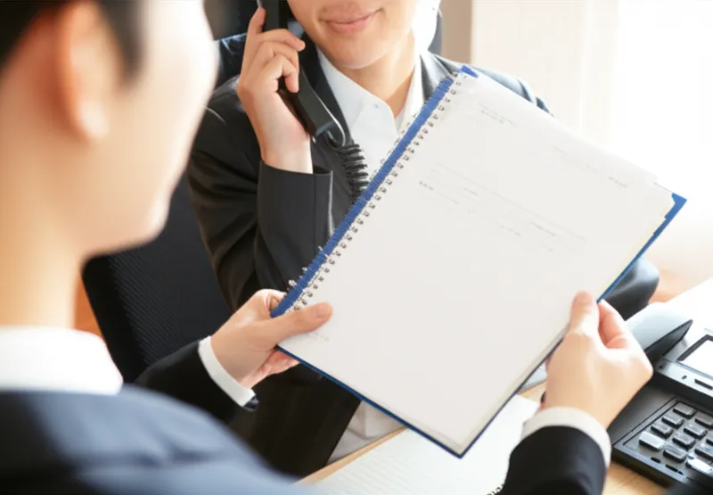 お客様に物件を提案する営業担当者