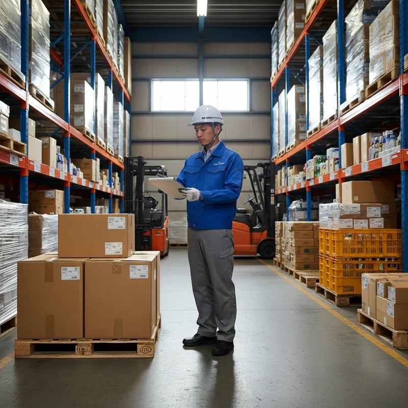 FAXで受発注処理をするスタッフ